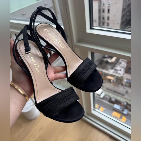 Christian Dior Dway Heeled Sandal Logo 34 black - Picture 2 of 13